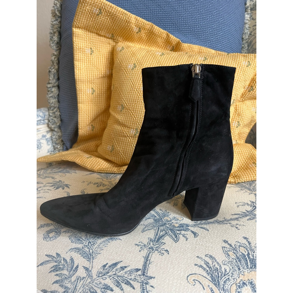 Prada Black Suede Ankle Boots Size 38/7.5 US